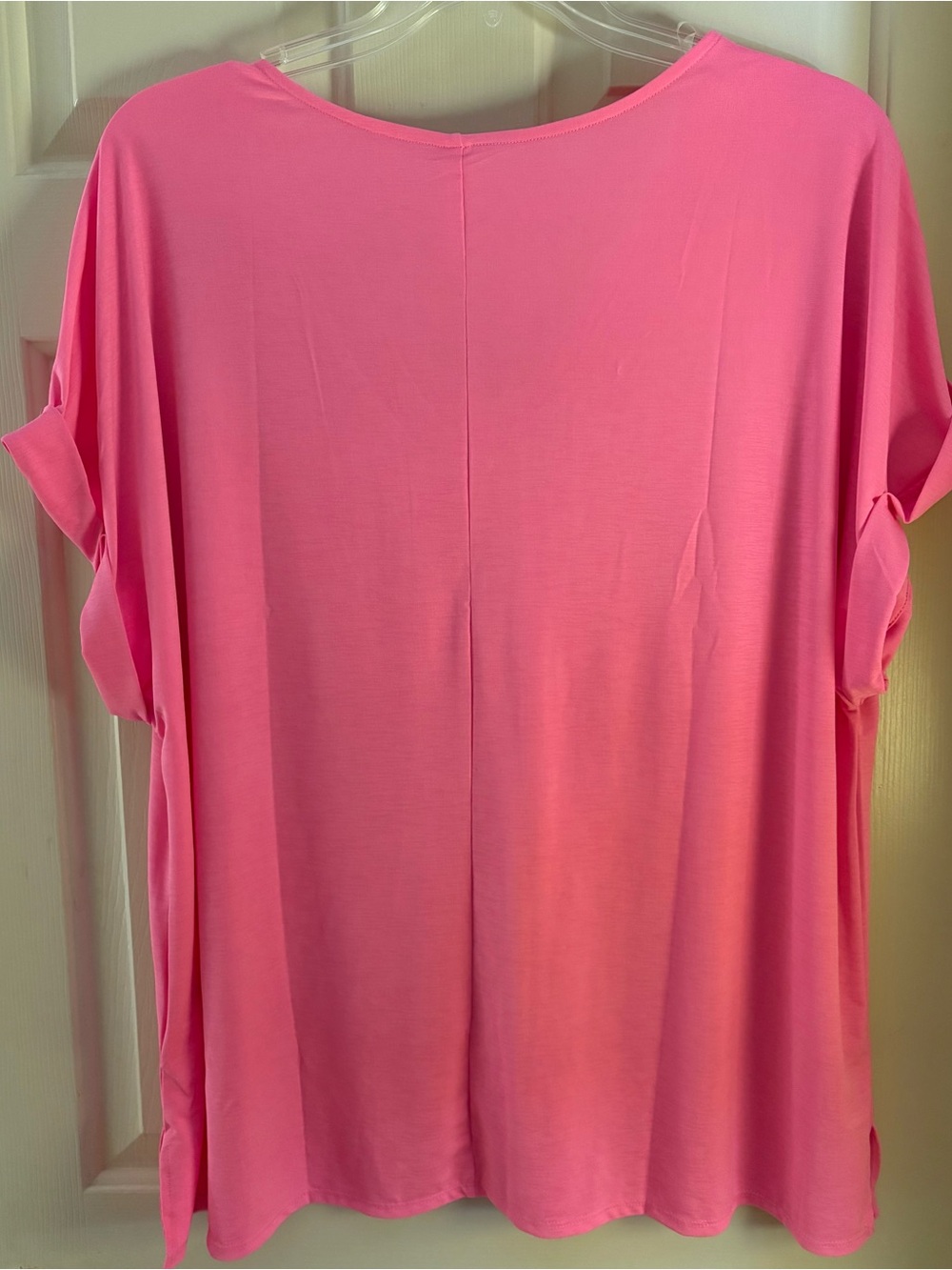 Dear Scarlett Pink V-Neck Short Sleeve Women’s Top NWT Size 2x - Picture 2 of 5